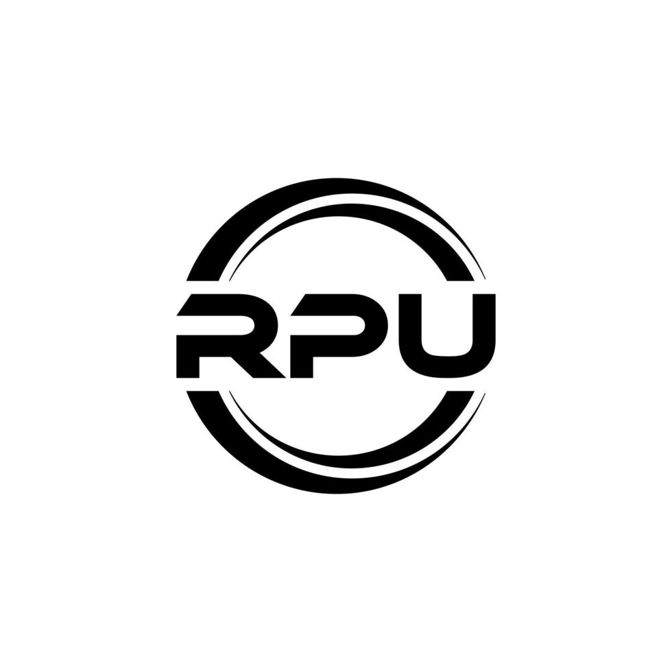 rpu brief logo ontwerp in illustratie. vector logo, schoonschrift ontwerpen voor logo, poster, uitnodiging, enz.