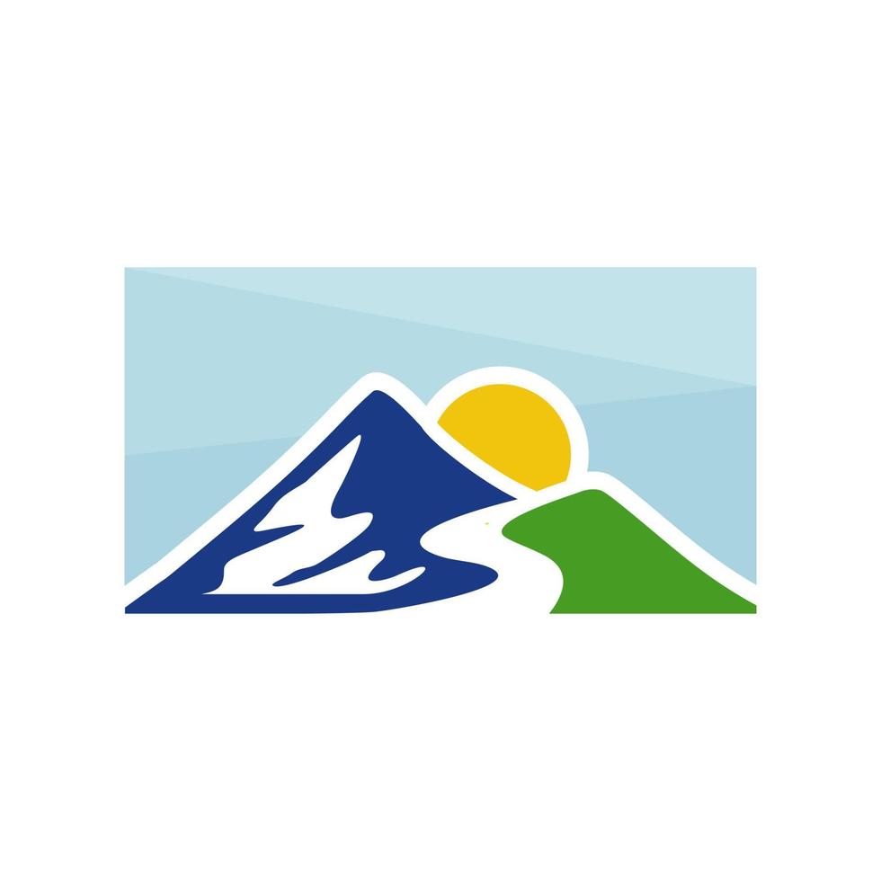 vallei rivier- logo ontwerp vector sjabloon
