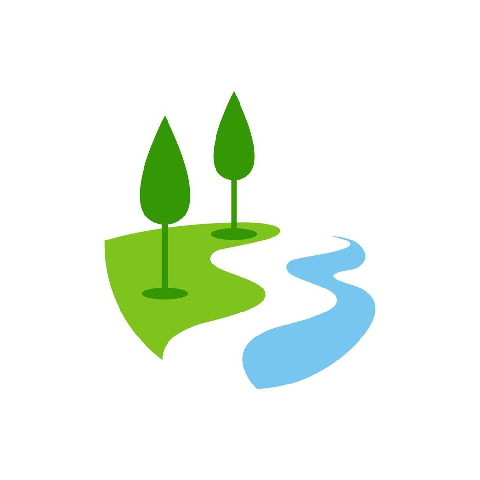 vallei rivier- logo ontwerp vector sjabloon
