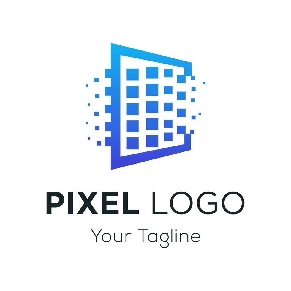 pixel logo ontwerp vector sjabloon