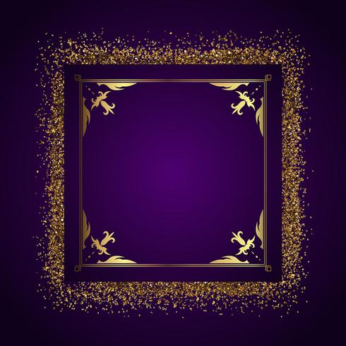 Decoratieve frame achtergrond met goud glitter vector