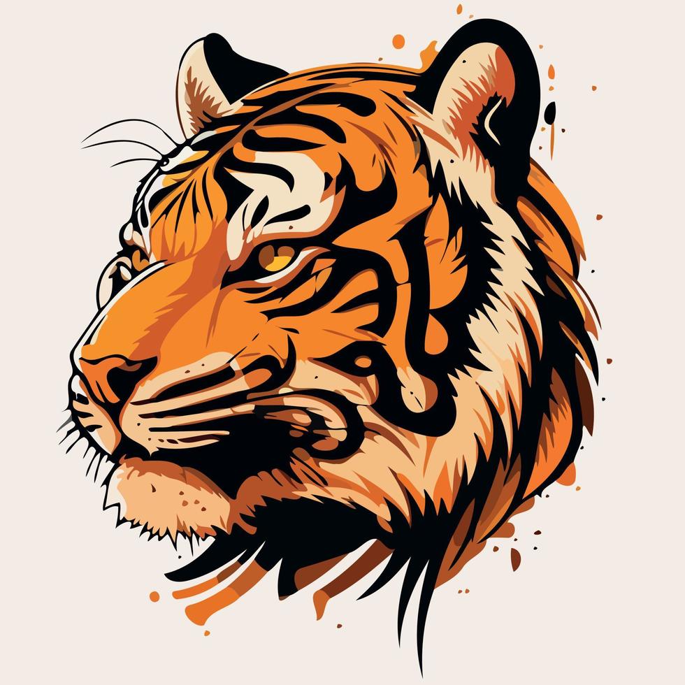 gemeenschappelijk tijger katachtig zoogdier dier gezicht vector