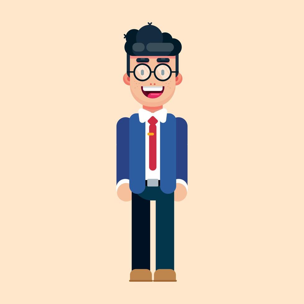 tekenfilm zakenman karakter uitrusting mannetje kantoor werknemer pak vector