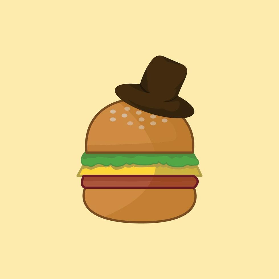 cowboy hamburger logo vector