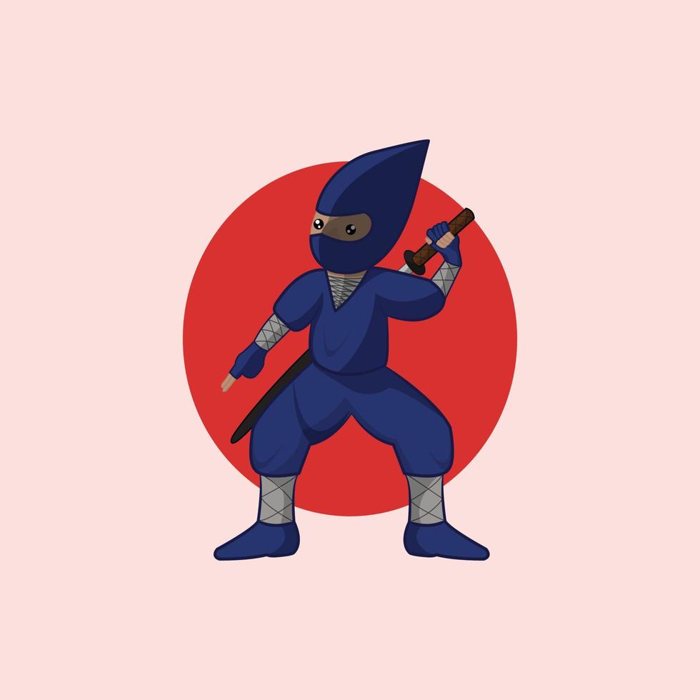 illustratie vector grafisch van ninja. Ninja minimalistische stijl geïsoleerd Aan een wit achtergrond. de illustratie is geschikt voor spandoeken, flyers, stickers, kaart, enz.