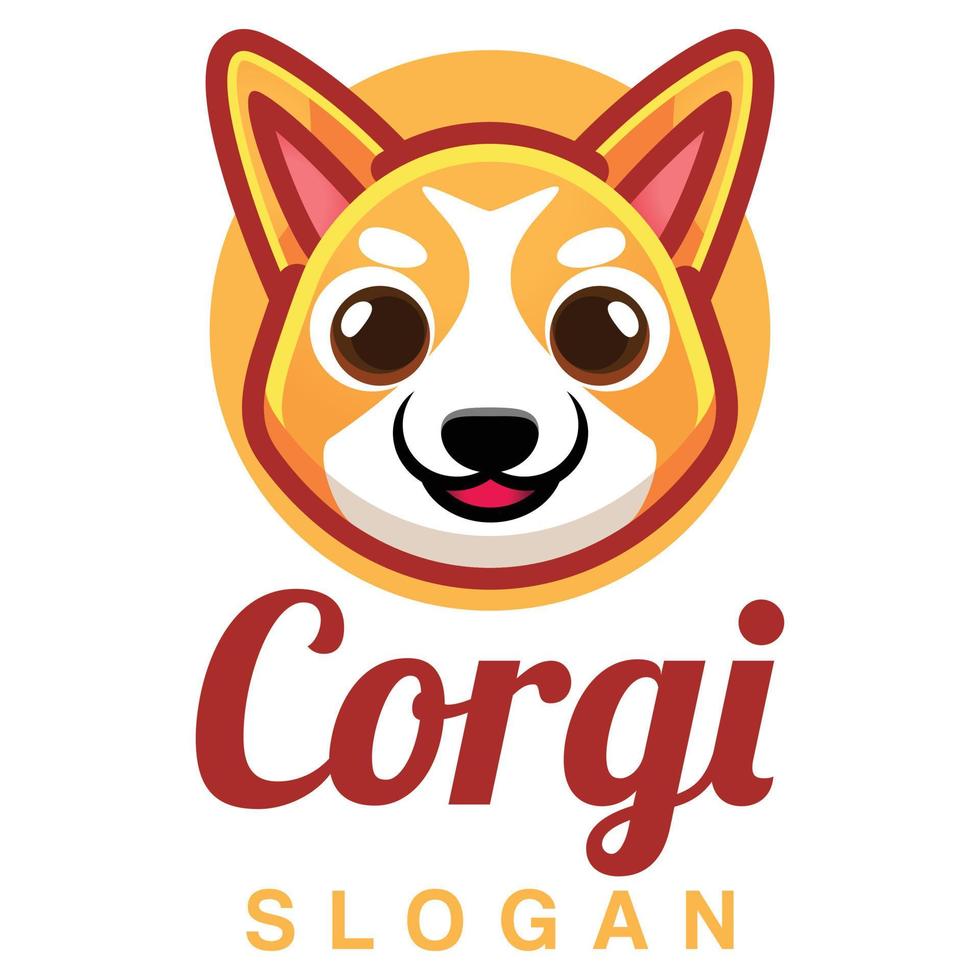 schattig kawaii puppy pembroke welsh sable corgi hond mascotte tekenfilm logo ontwerp icoon illustratie karakter hand- getrokken. geschikt voor elke categorie van bedrijf, bedrijf, merk Leuk vinden huisdier winkel vector