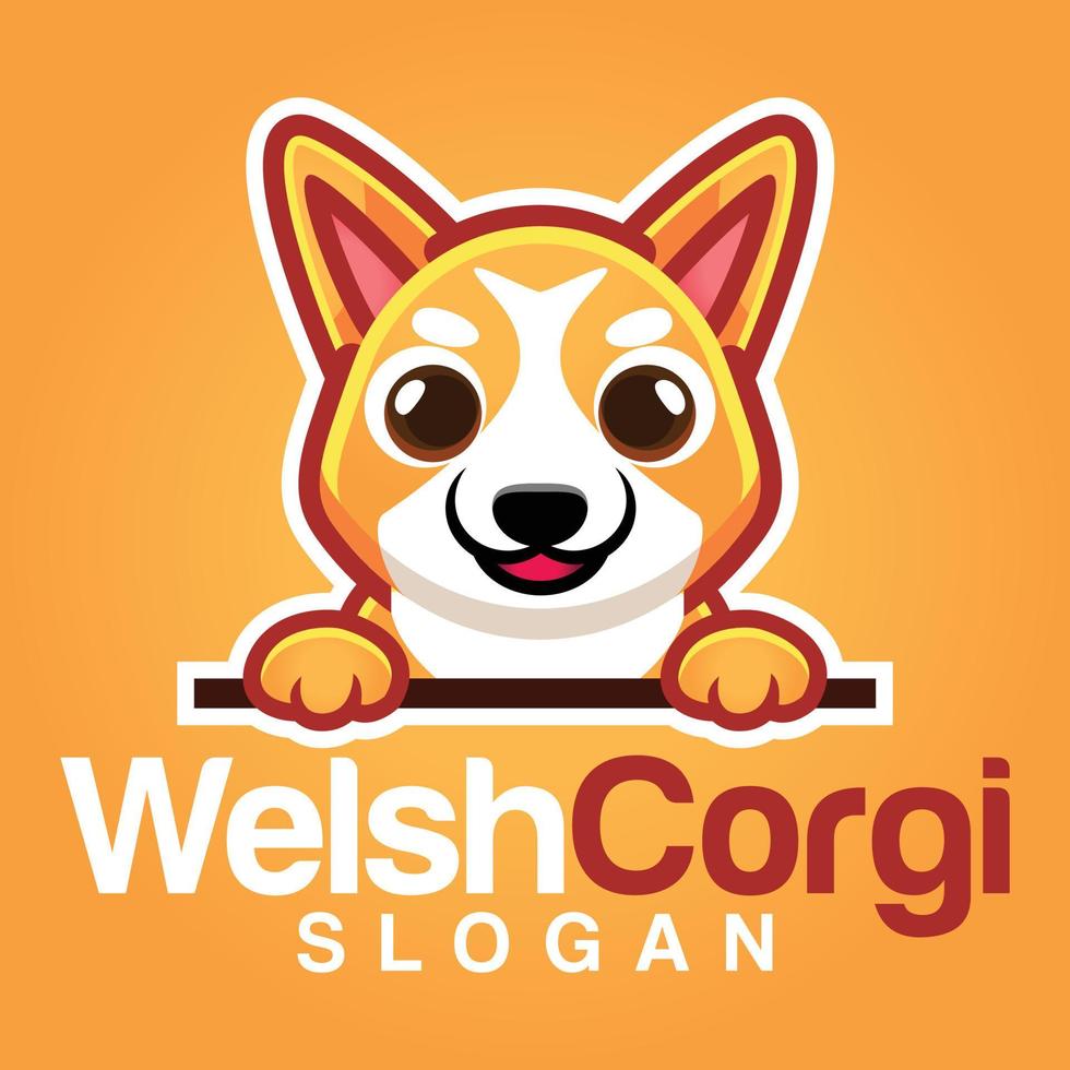 schattig kawaii puppy pembroke welsh sable corgi hond mascotte tekenfilm logo ontwerp icoon illustratie karakter hand- getrokken. geschikt voor elke categorie van bedrijf, bedrijf, merk Leuk vinden huisdier winkel vector