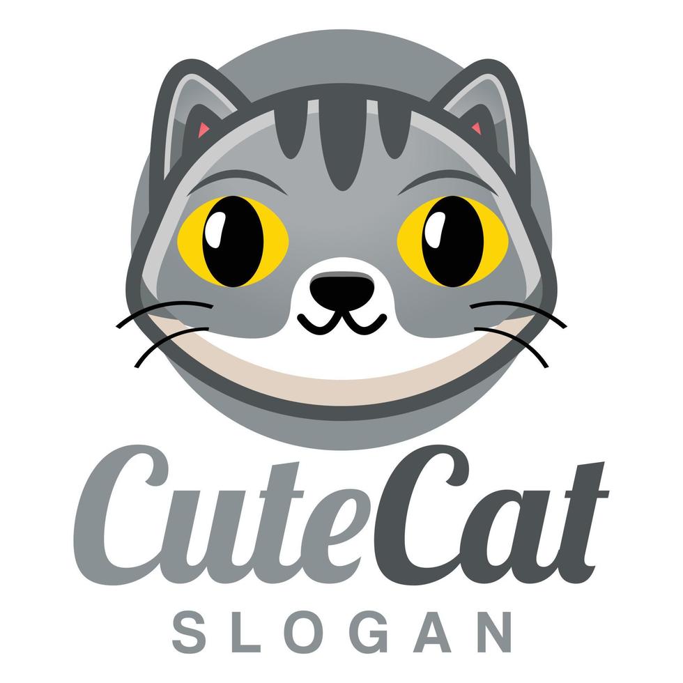 schattig kawaii hoofd katje kat mascotte tekenfilm logo ontwerp icoon illustratie karakter vector kunst. voor elke categorie van bedrijf, bedrijf, merk Leuk vinden huisdier winkel, Product, label, team, insigne, etiket
