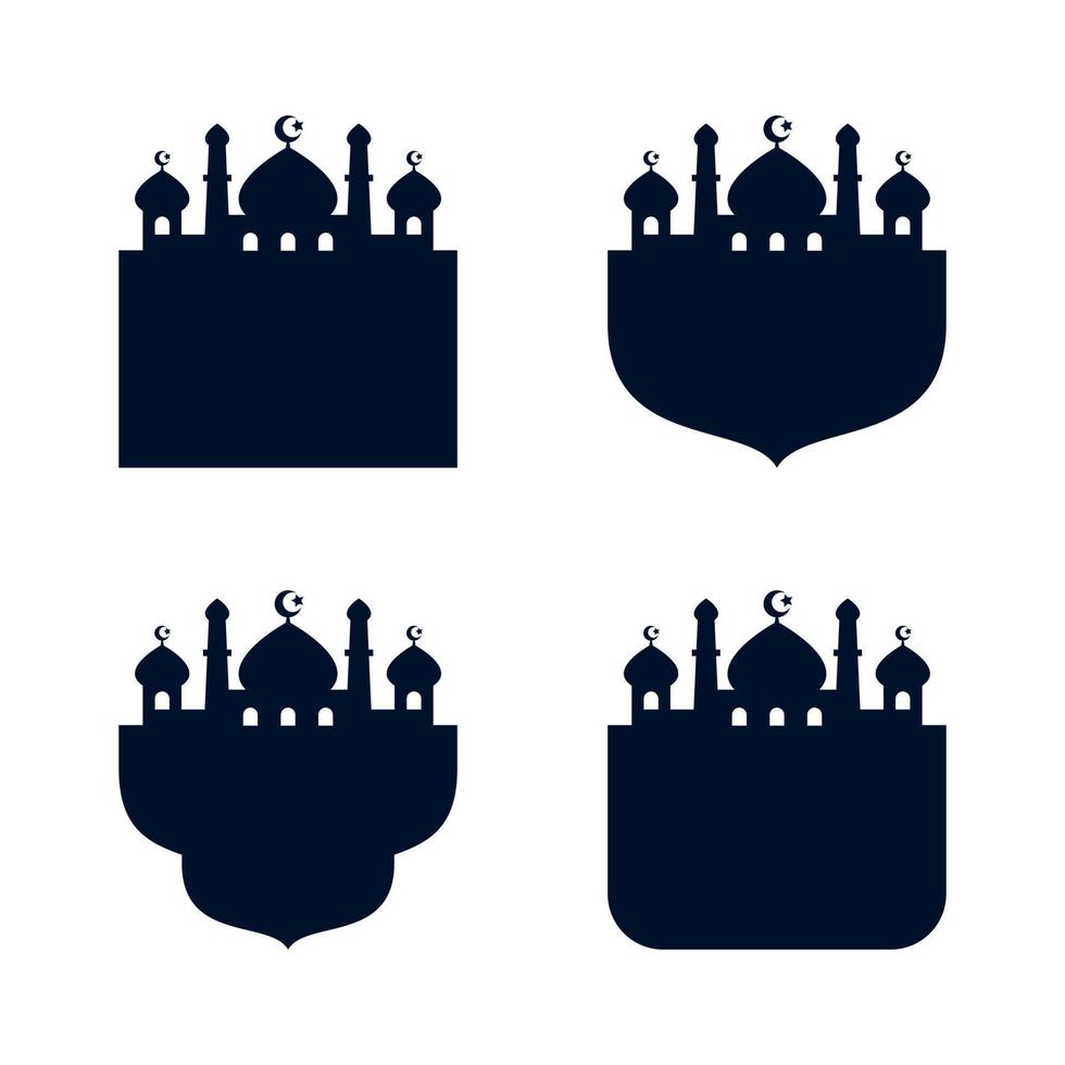 vier silhouet van een moskee voor Ramadan evenement. Islamitisch thema vector illustratie.