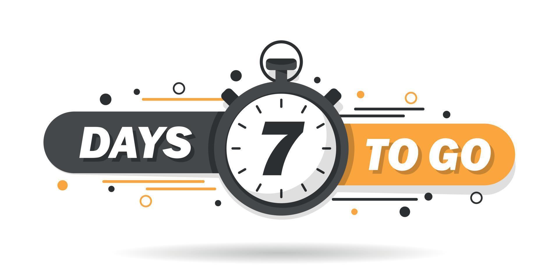 7 dagen links icoon in vlak stijl. aanbod countdown datum aantal vector illustratie Aan geïsoleerd achtergrond. uitverkoop Promotie timer teken bedrijf concept.