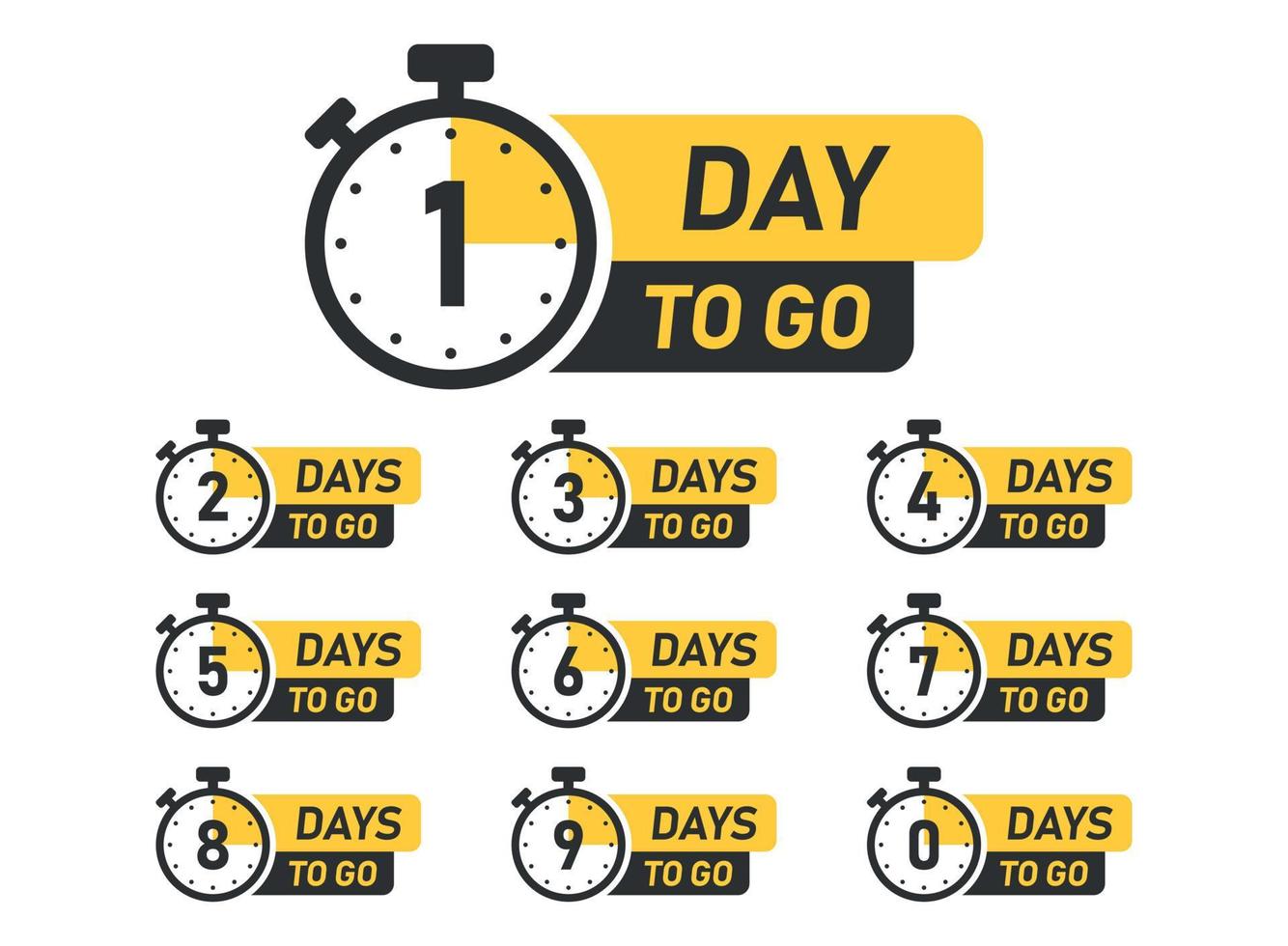 0, 1, 2, 3, 4, 5, 6, 7, 8, 9 dagen links icoon in vlak stijl. aanbod countdown datum aantal vector illustratie Aan geïsoleerd achtergrond. uitverkoop Promotie timer teken bedrijf concept.