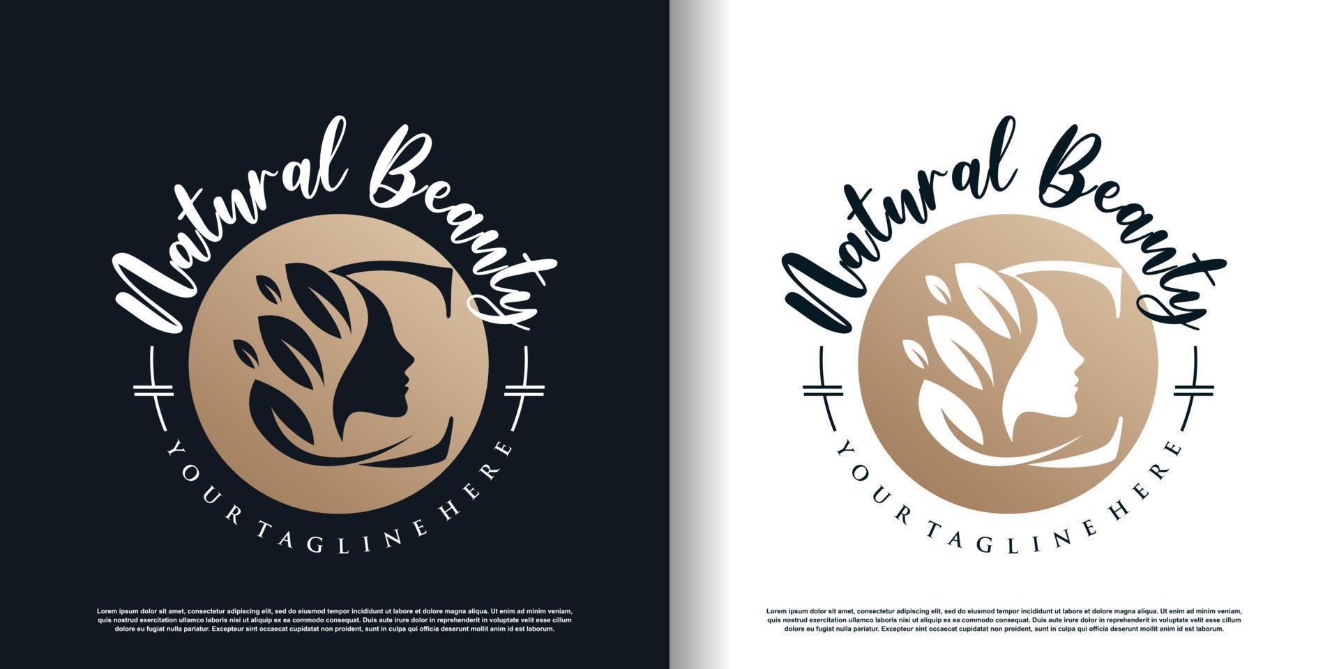 brief logo c met natuur schoonheid concept ontwerp premie vector