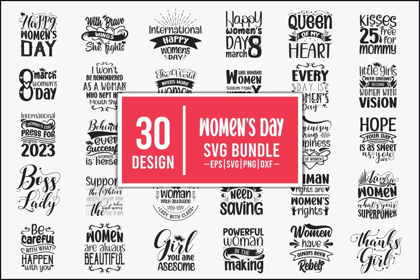 vrouwen dag SVG t overhemd bundel, een reeks van vrouwen dag t-shirt ontwerp vector