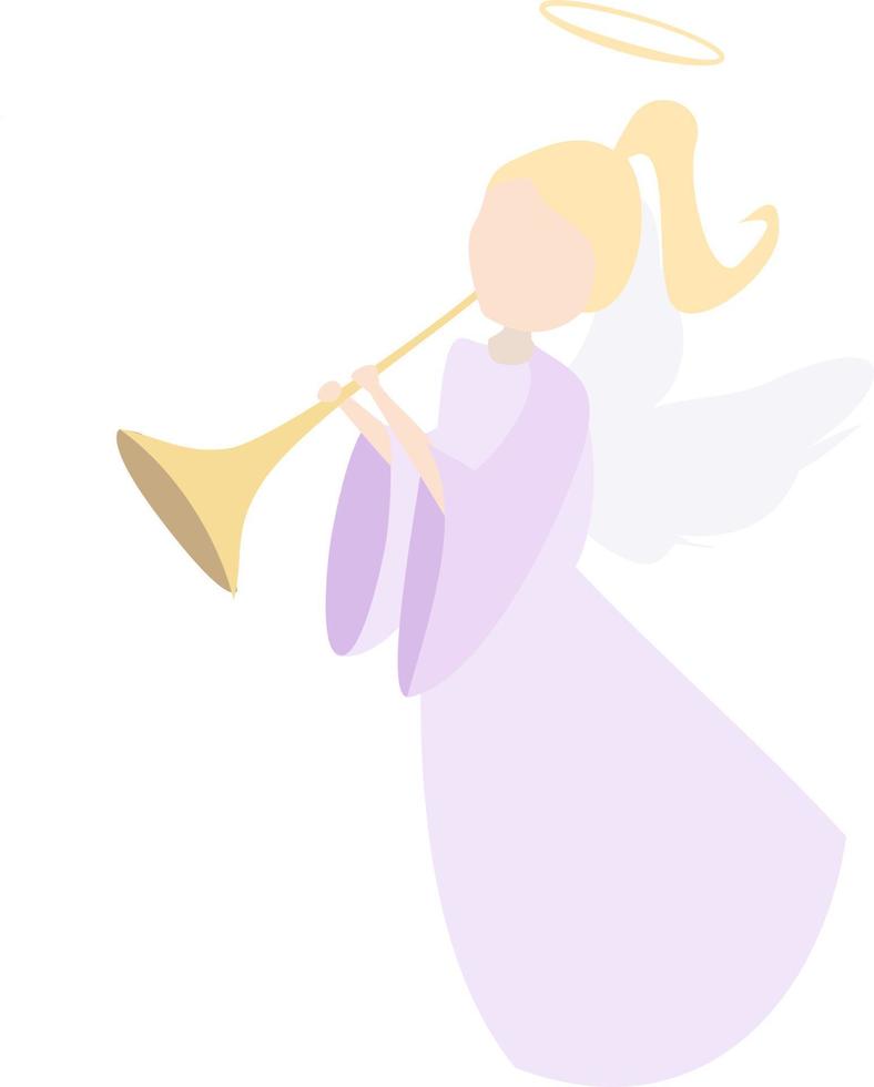 voogd engel meisje in een lila jurk. vector