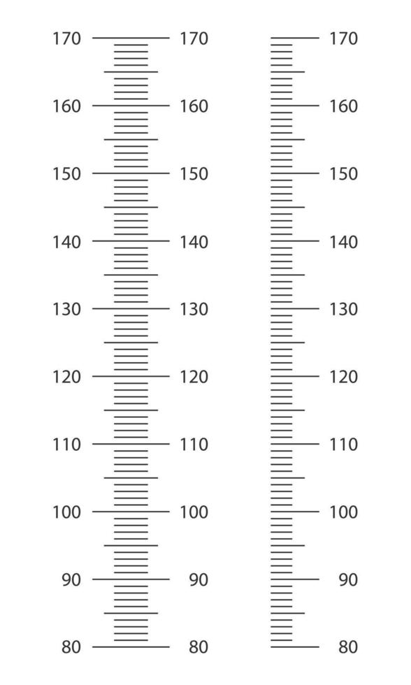 stadiometer schaal met marlup van 80 naar 170 centimeter. kinderen hoogte tabel sjabloon voor muur groei stickers vector