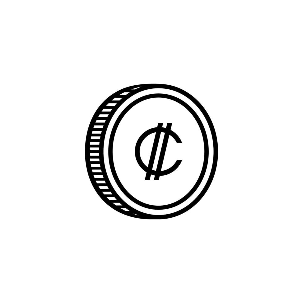 costa rica valuta symbool, costa ricaanse dikke darm icoon, crc teken. vector illustratie