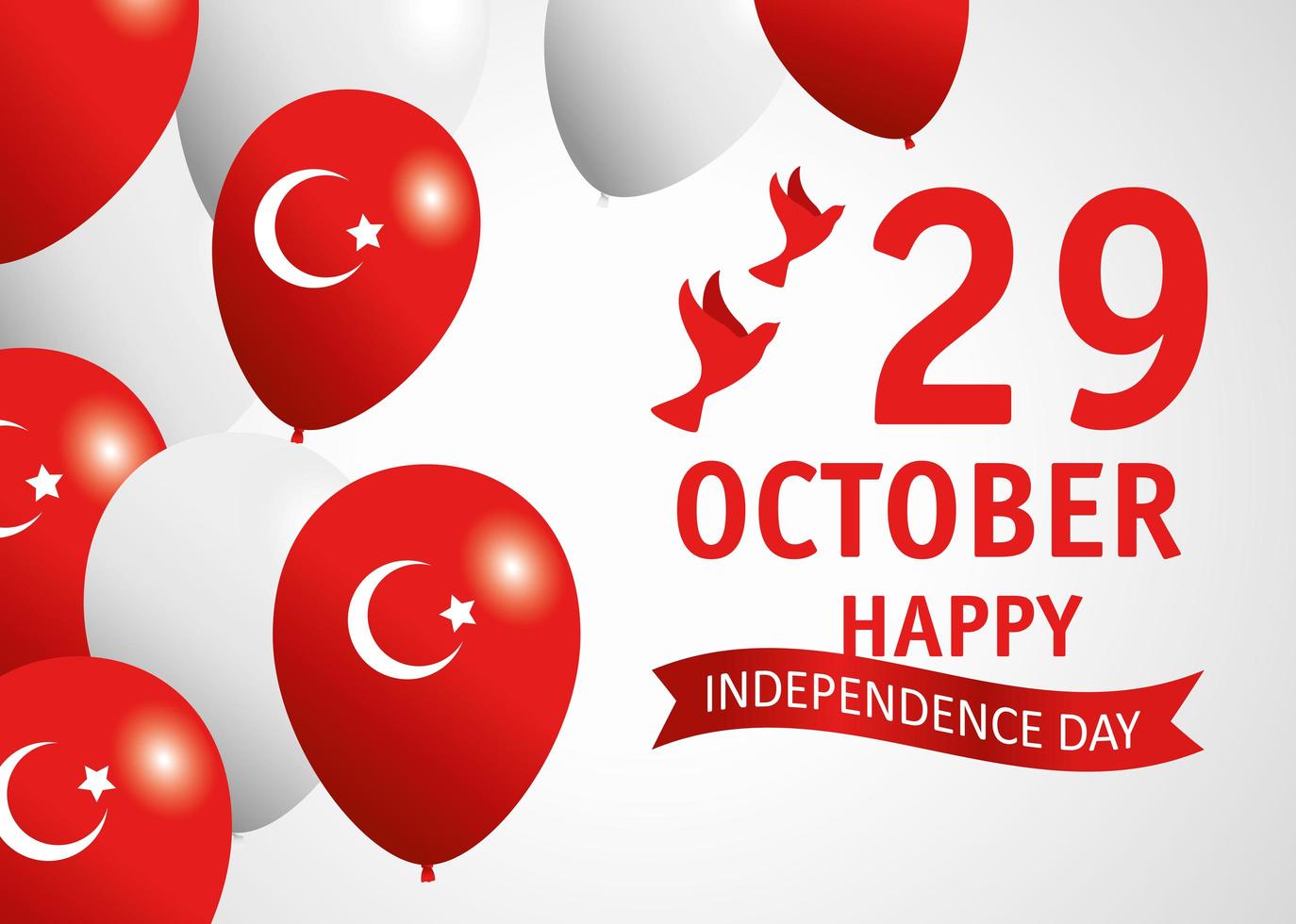 29 oktober, dag van de Turkse republiek met ballonnen vector