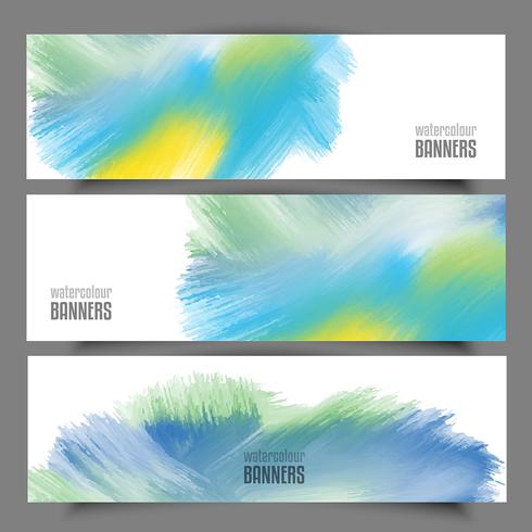 Aquarel banners vector