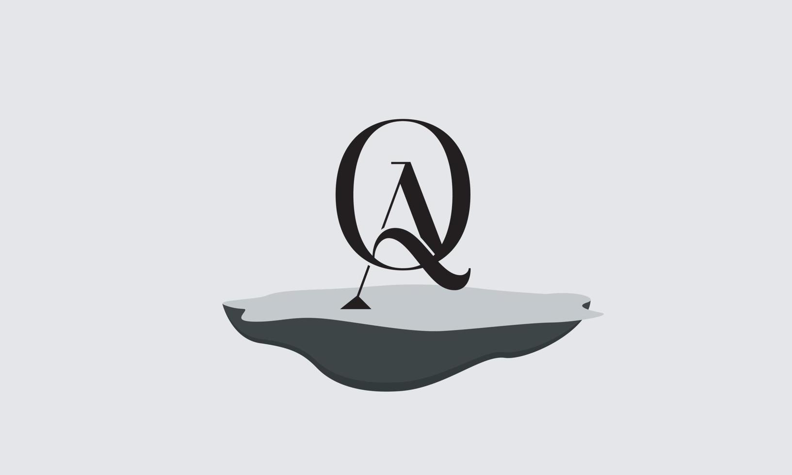 alfabet letters initialen monogram logo qa, aq, q en a vector
