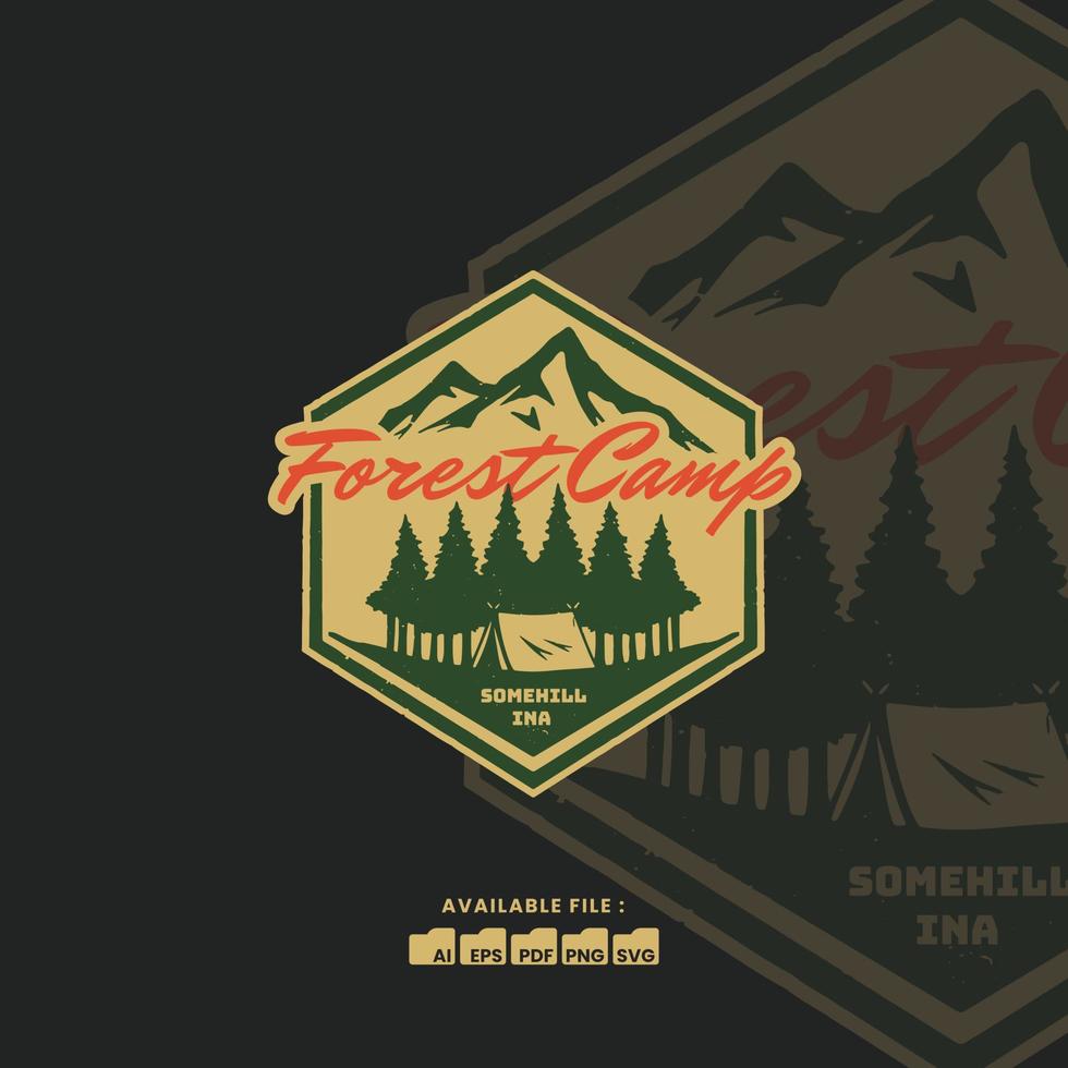 camping insigne logo ontwerp sjabloon vector