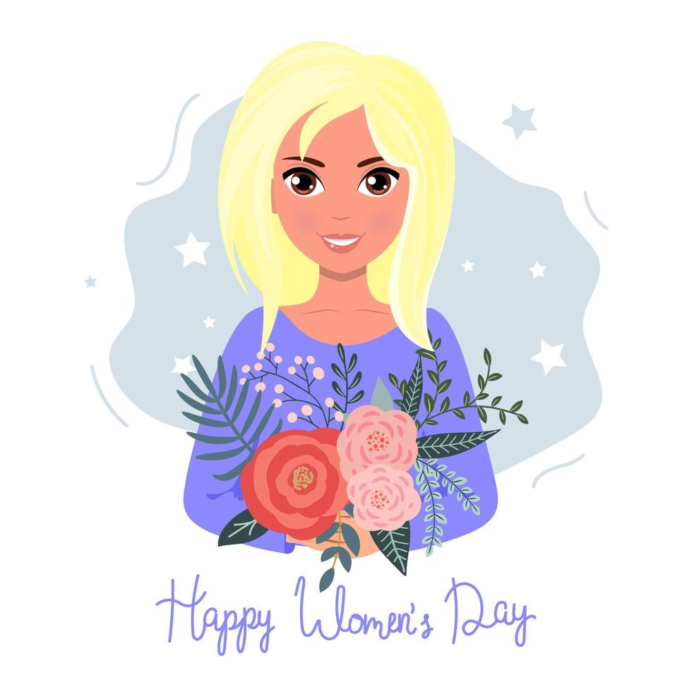 8 maart, Internationale vrouwen dag. vector sjabloon met belettering ontwerp. vector illustratie.