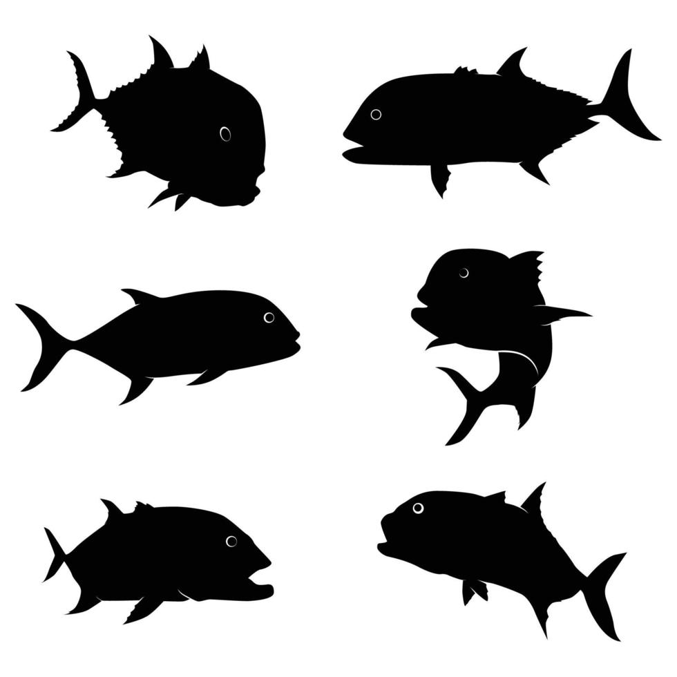 reusachtig trevally silhouet vector Aan wit achtergrond