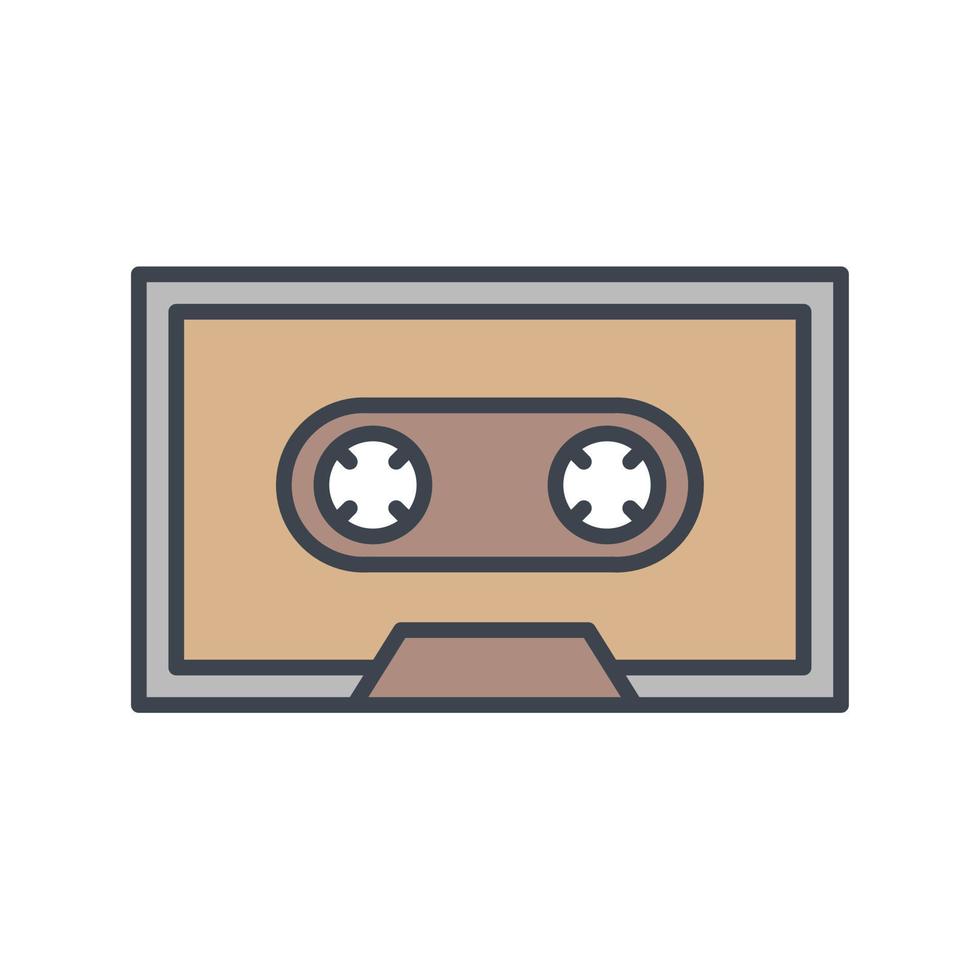 geïsoleerd cassette plakband vlak vector icoon Aan wit achtergrond