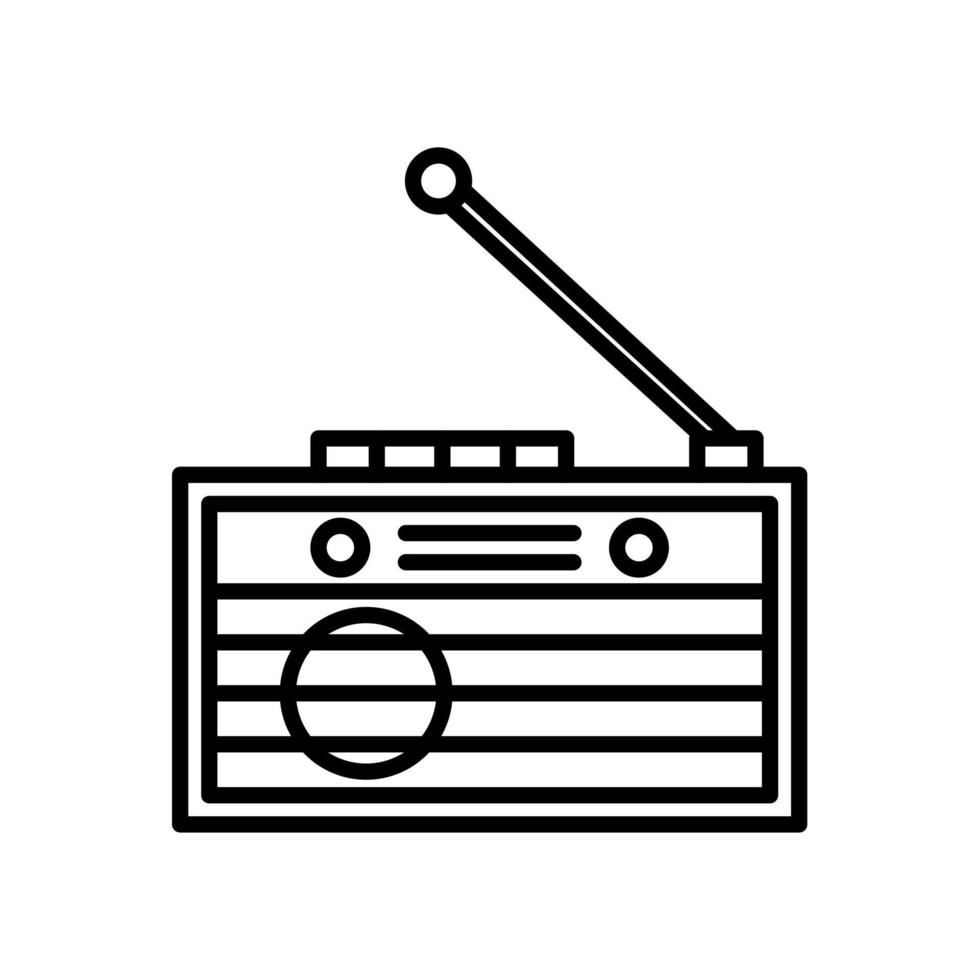 oud radio vector icoon Aan wit achtergrond. wijnoogst radio vector illustratie. geïsoleerd nostalgisch radio vector icoon