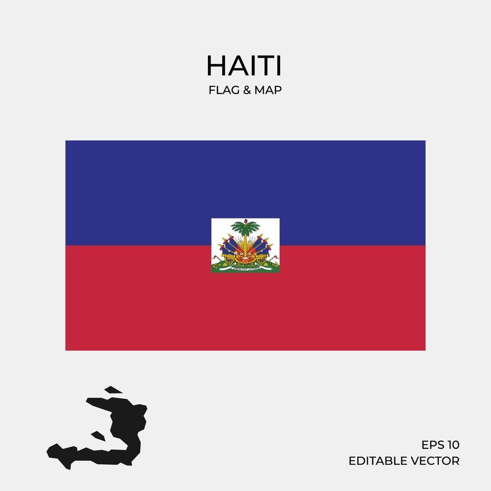 kaart van Haïti en vlag vector