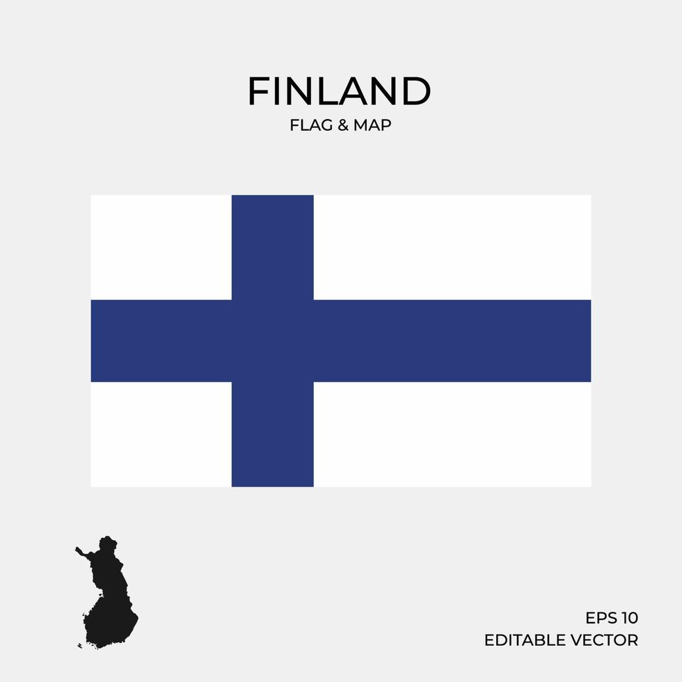 finland kaart en vlag vector