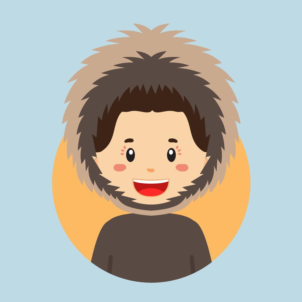 avatar van een Eskimo Alaska karakter vector
