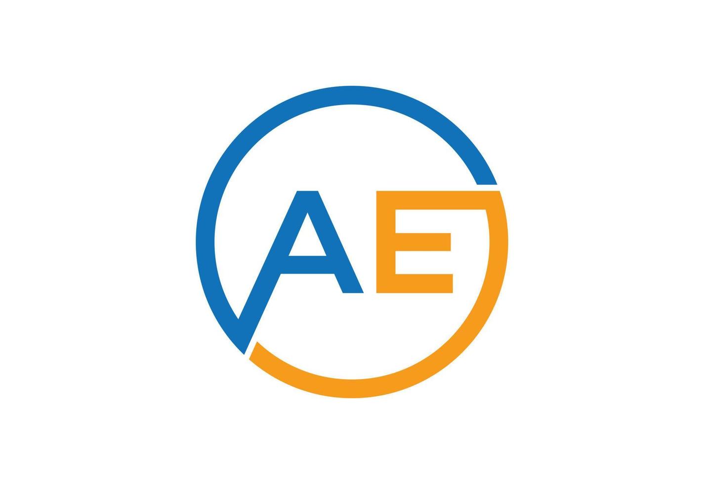 eerste ae brief logo ontwerp, vector ontwerp concept