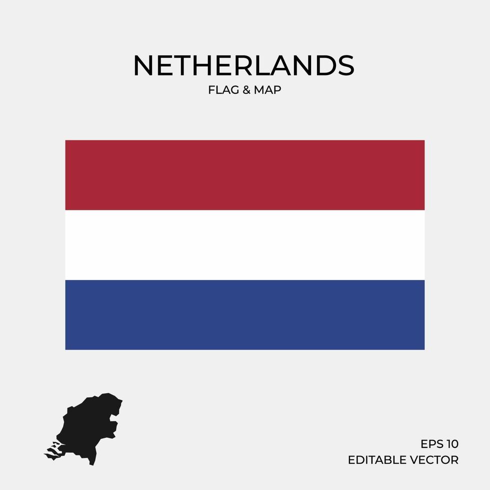 kaart van nederland en vlag vector