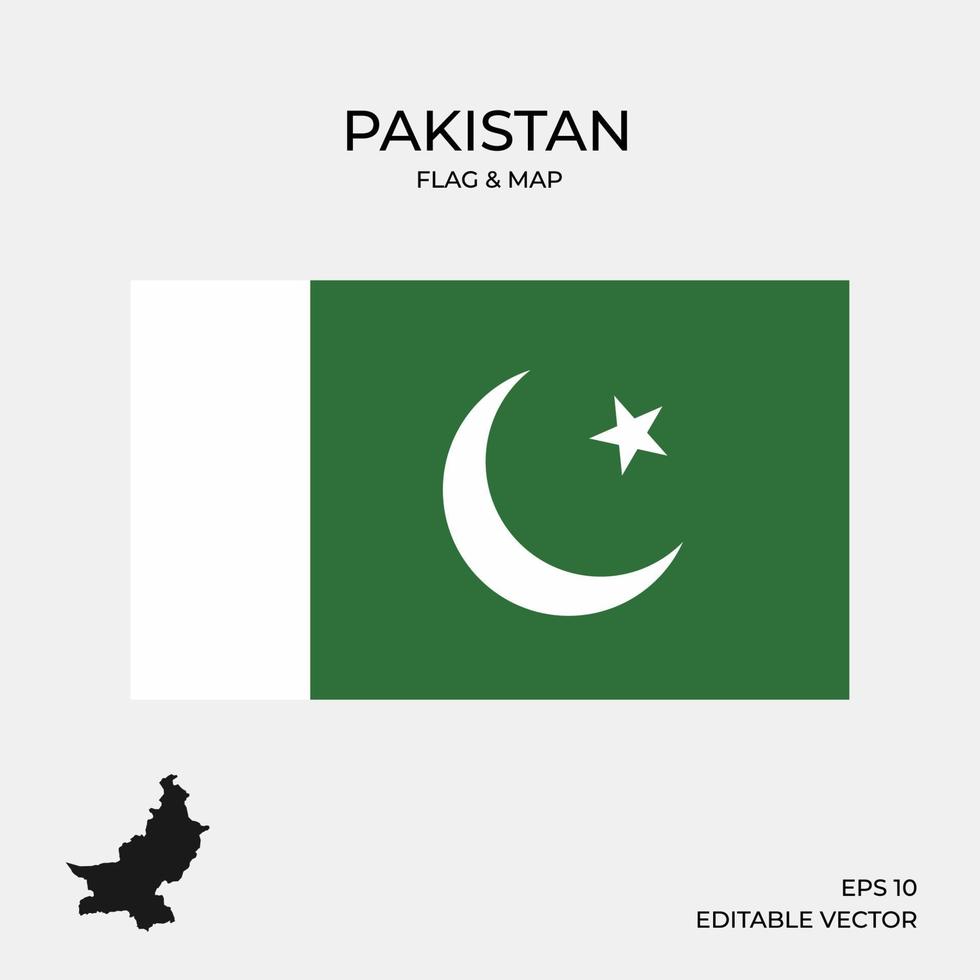 kaart van pakistan en vlag vector