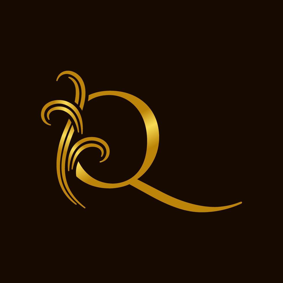 luxe eerste q logo vector