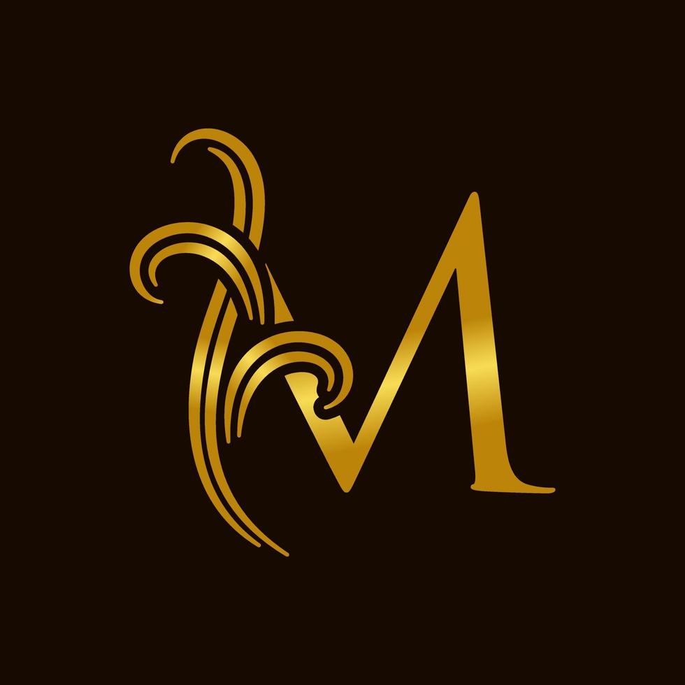 luxe eerste m logo vector