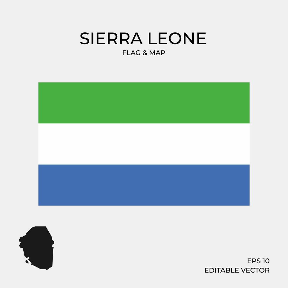 vlag en kaart van sierra leone vector