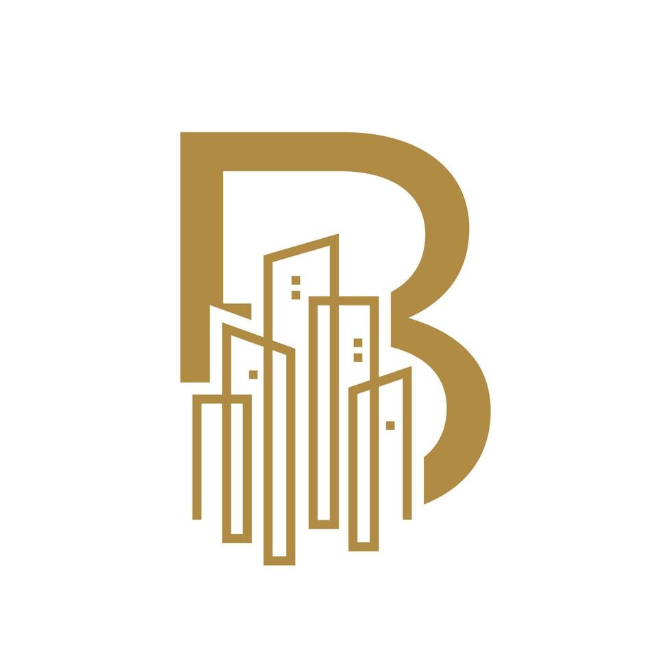 eerste b goud stad logo vector