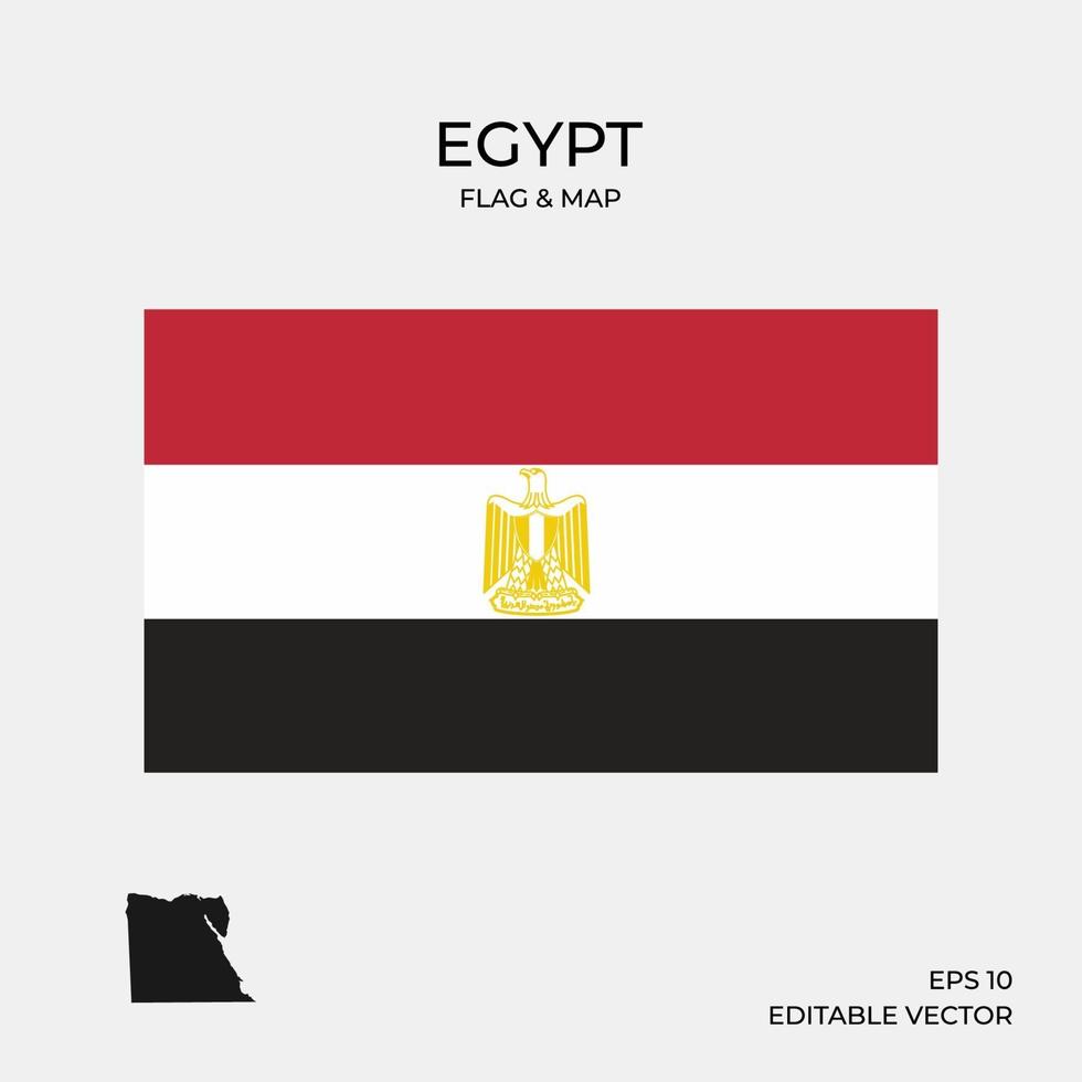 vlag en kaart van egypte vector