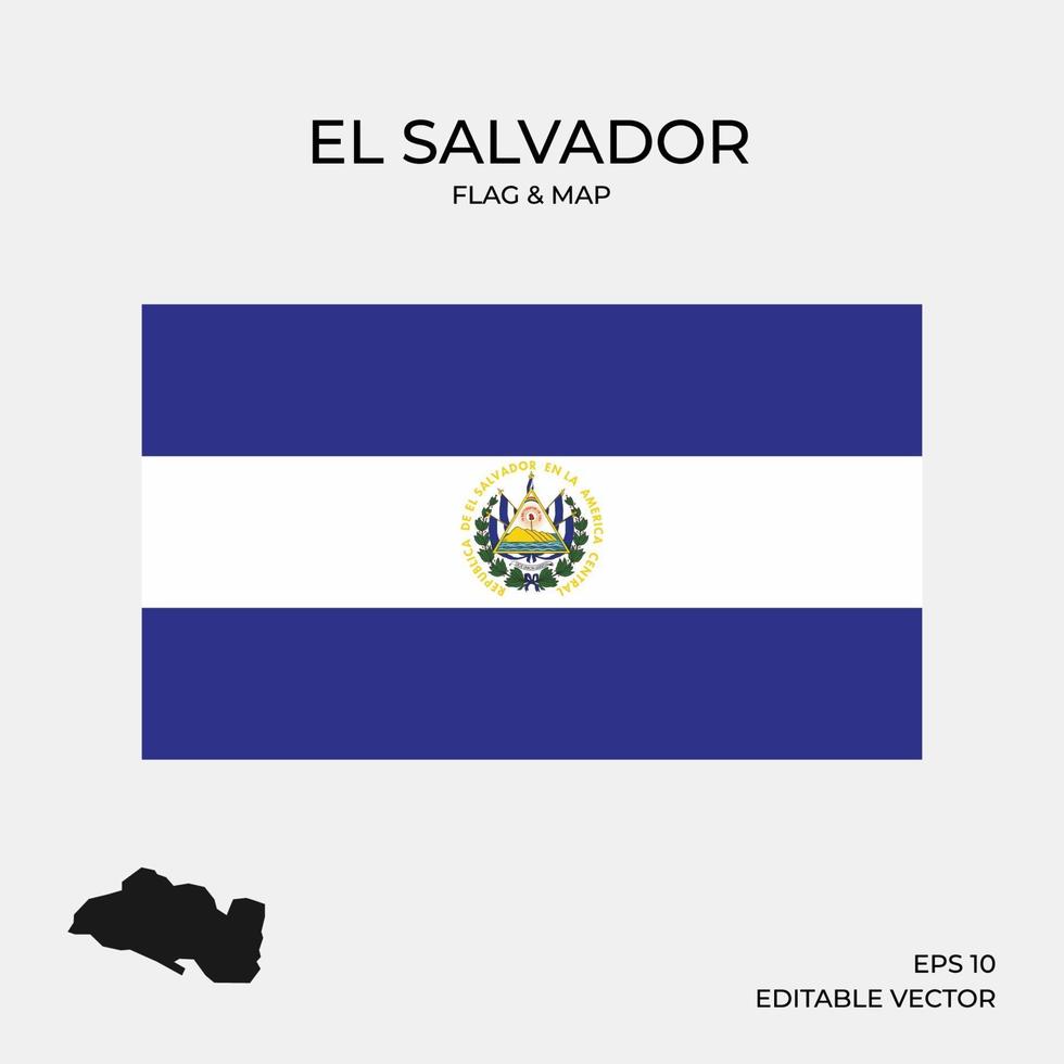 vlag en kaart van el salvador vector