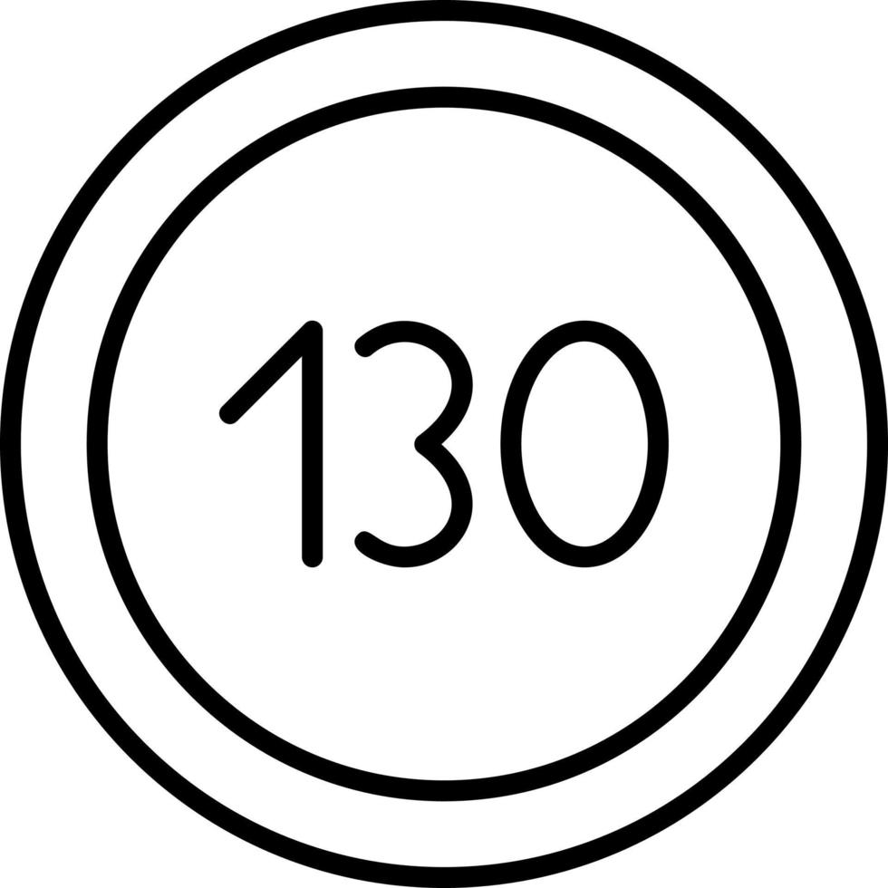 130 snelheid begrenzing vector icoon