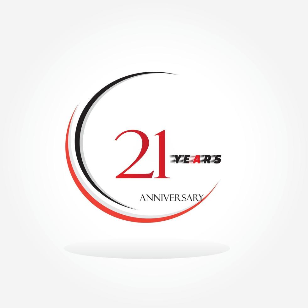 jaar jubileum gekoppeld logo met rode kleur geïsoleerd op een witte achtergrond voor bedrijfsfeest vector