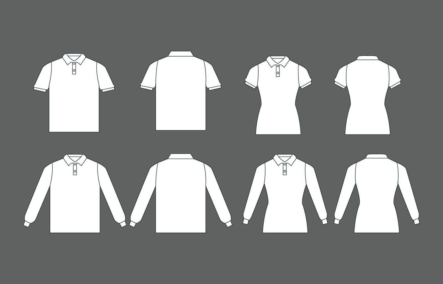 wit polo t-shirt vlak stijl concept vector