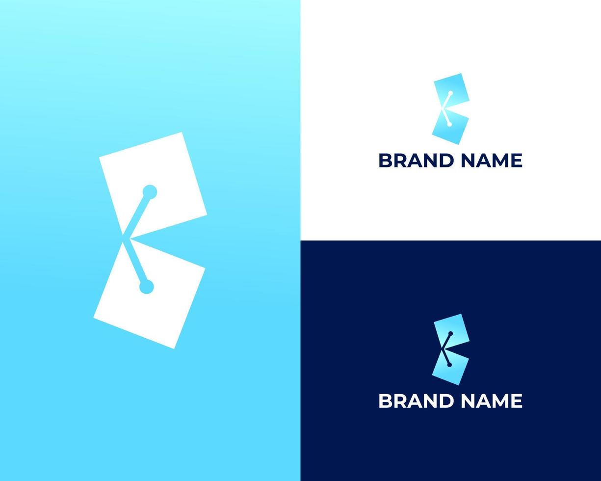 modern gemakkelijk tech brief k logo vector