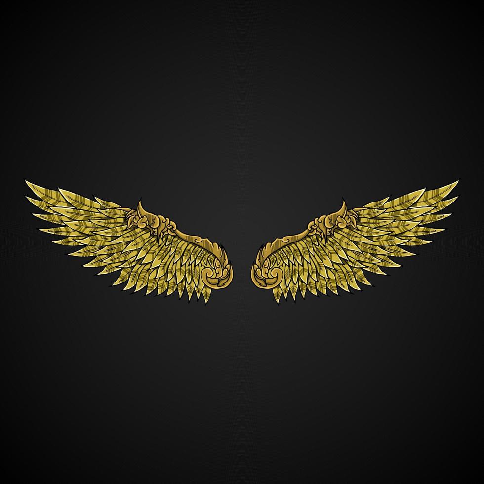 goud Vleugels tekening illustratie artwork vector