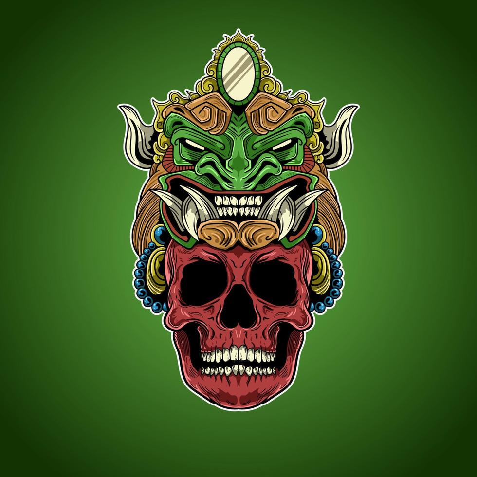 rood schedel totem Mexicaans aztec vector illustratie artwork