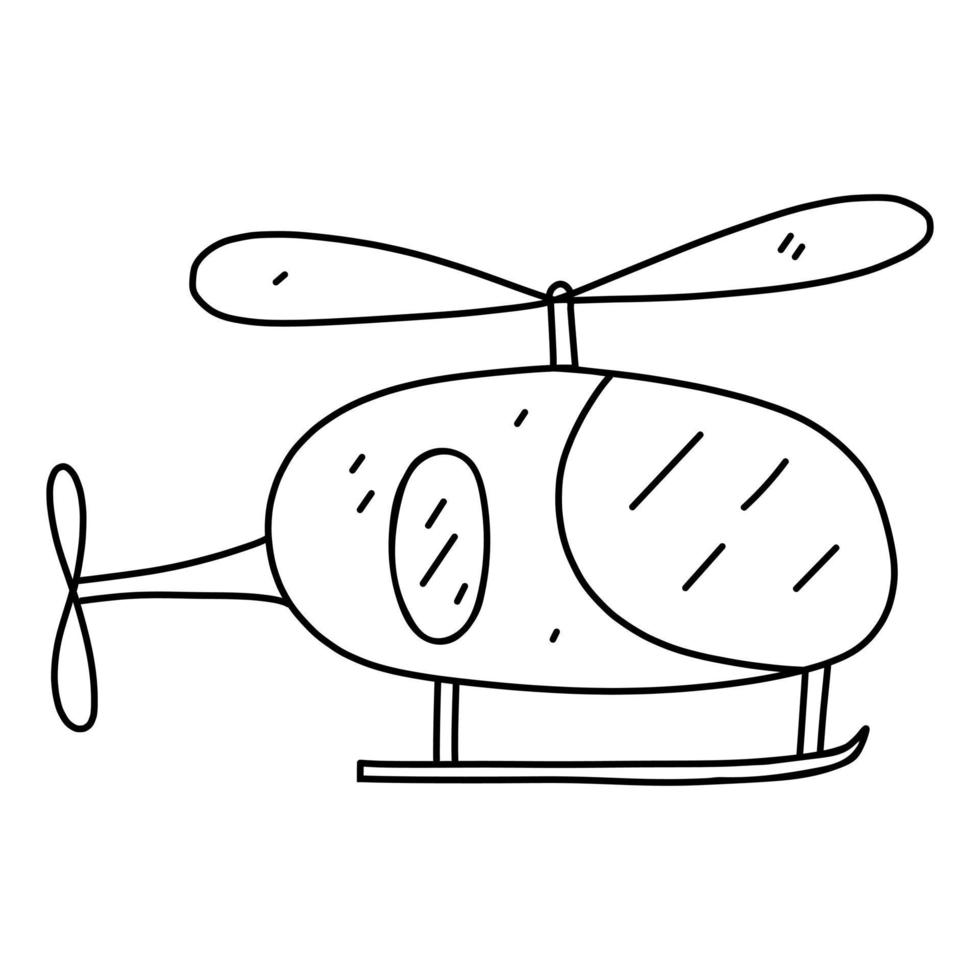 helikopter icoon in hand- getrokken tekening stijl. tekenfilm helikopter vector icoon voor web ontwerp geïsoleerd Aan wit achtergrond.