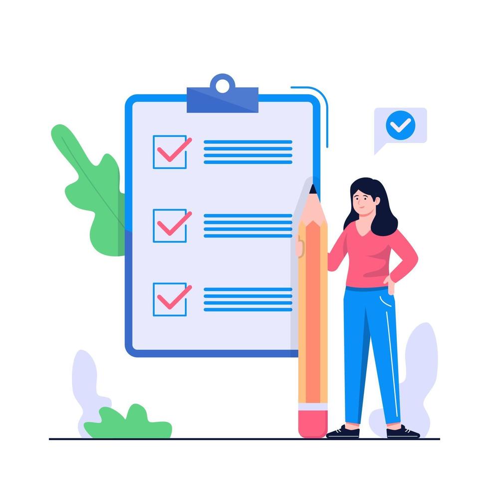 vrouwen checklist concept illustratie vector