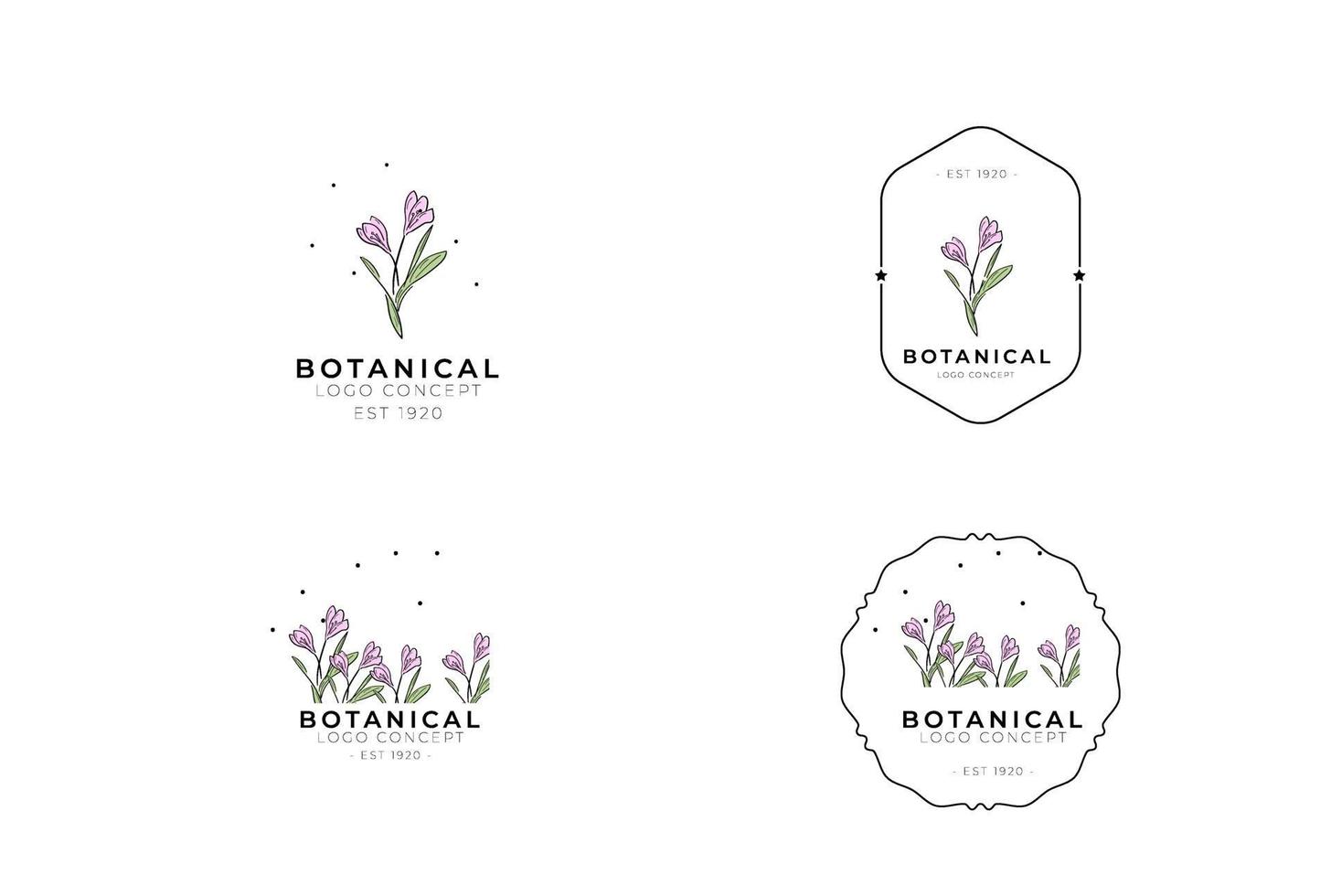 abstract minimaal modern vrouwelijk botanisch bloemen organisch logo-ontwerp vector