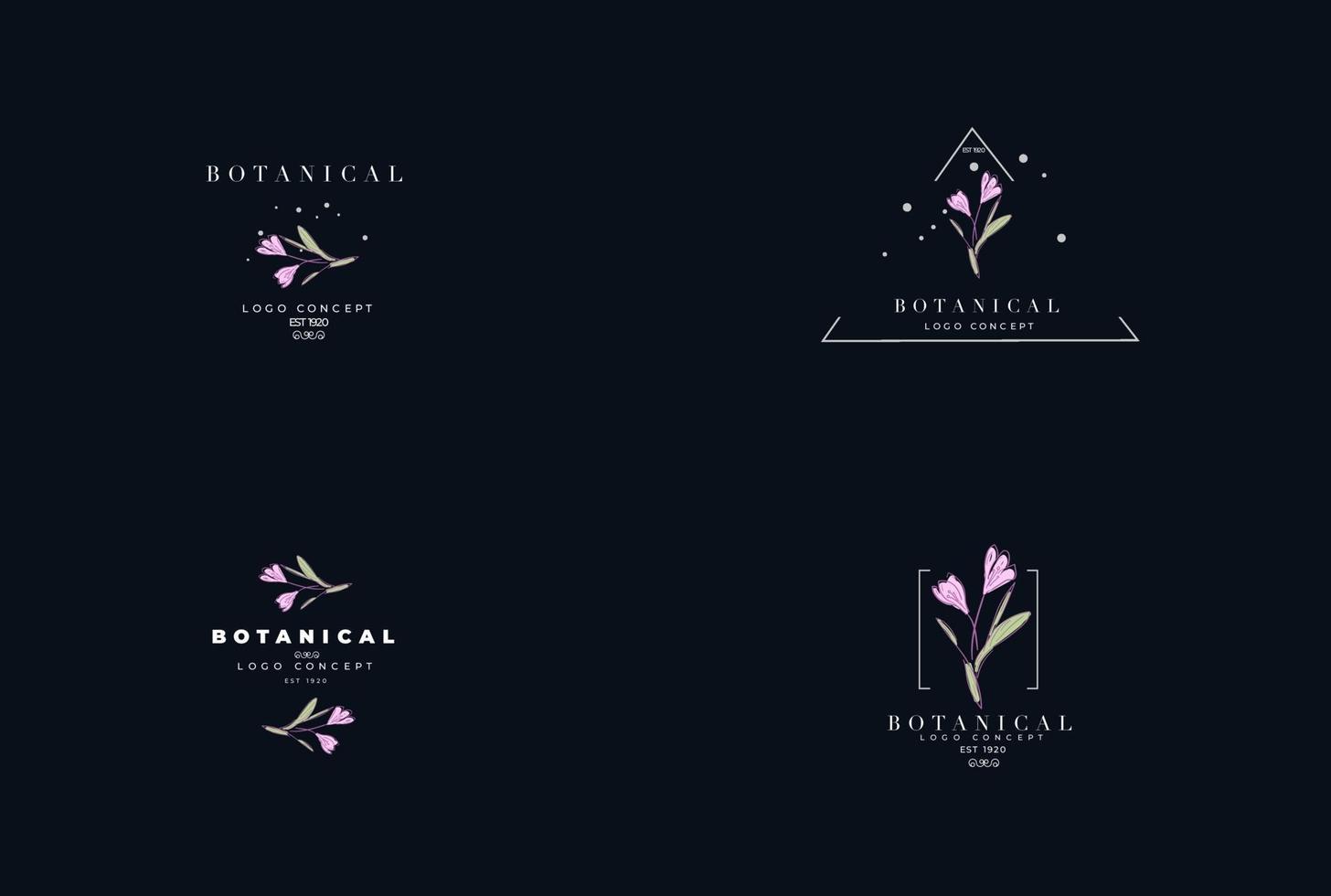 minimaal vrouwelijk modern botanisch bloemen organisch abstract logo-ontwerp vector